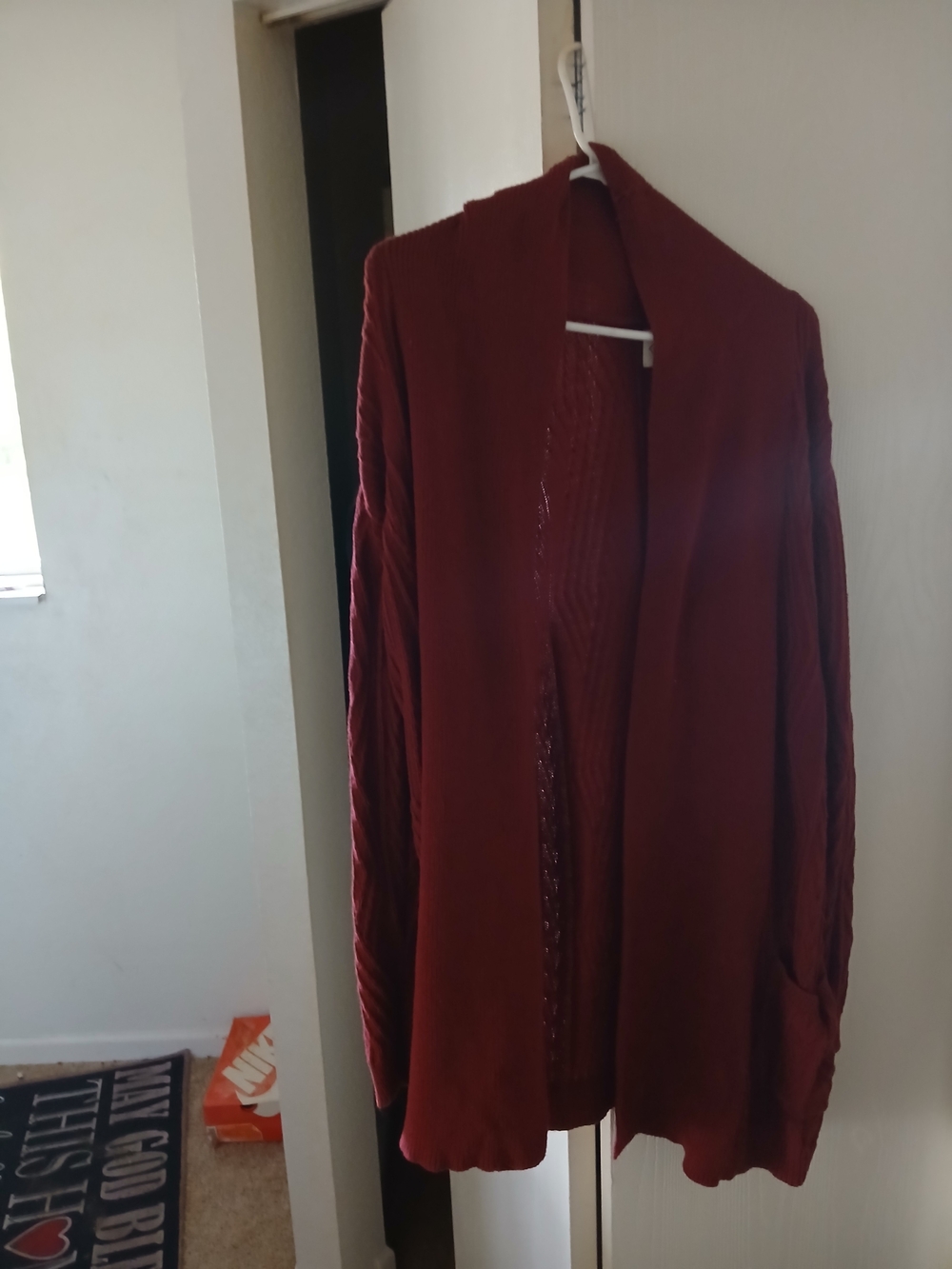 St. John's Bay Burgundy Open-Front Cardigan